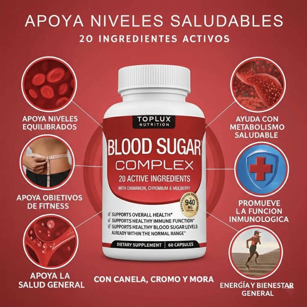 BLOOD SUGAR SUPLEMENTO - REGULA TUS NIVELES DE AZÚCAR Y MEJORA TU ENERGÍA