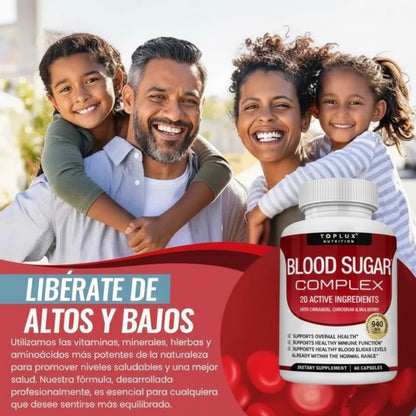 BLOOD SUGAR SUPLEMENTO - REGULA TUS NIVELES DE AZÚCAR Y MEJORA TU ENERGÍA