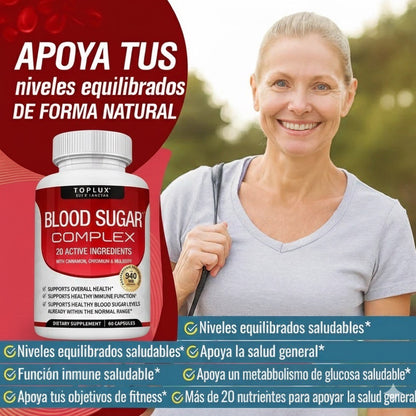 BLOOD SUGAR SUPLEMENTO - REGULA TUS NIVELES DE AZÚCAR Y MEJORA TU ENERGÍA